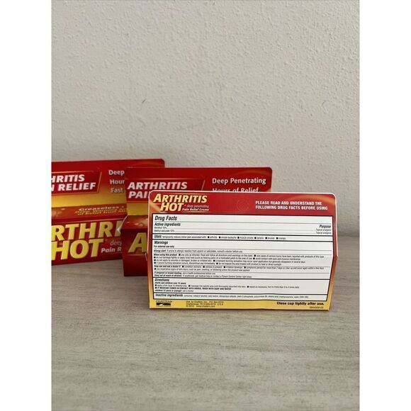 Arthritis Hot Pain Relief Creme 3 oz  x 3 Tubes Exp. 2025 - Picture 4 of 5